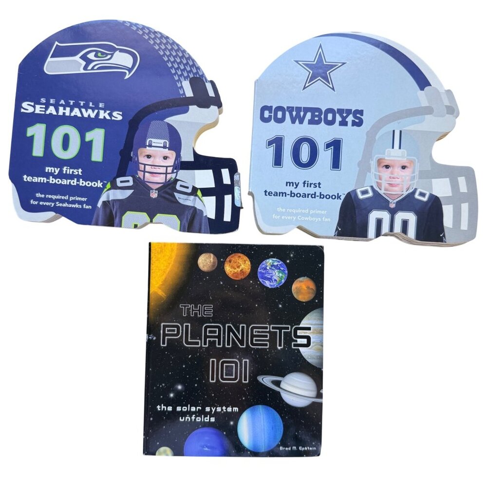 Toddler Board Book Bundle  Seattle Seahawks 101, Dallas Cowboys 101, The Planets